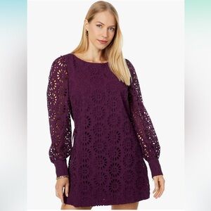 Lilly Pulitzer Aisha Eyelet Romper Cherry Ganache 6